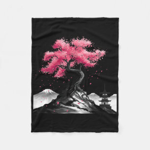 Japanse Sakura Tuin Japan Mount Fuji Cherry Blo Fleece Deken