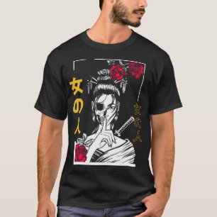 Japanse Samoerai Bloemenstrijder Geisha Vrouw Toky T-shirt