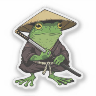 Japanse samoerai kikker sticker