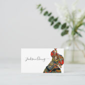 Japanse samoerai krijger met zwaard visitekaartje (Staand voorkant)