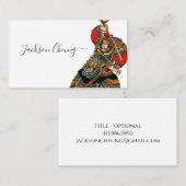 Japanse samoerai krijger met zwaard visitekaartje (Voorkant / Achterkant)