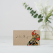 Japanse samoerai krijger met zwaardkraft visitekaartje (Staand voorkant)