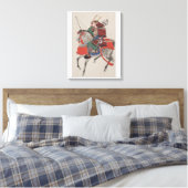 Japanse samoerai krijger op paard Print Canvas Kun (Insitu (Slaapkamer))
