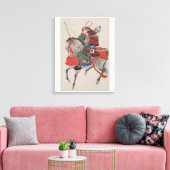 Japanse samoerai krijger op paard Print Canvas Kun (Insitu (Woonkamer))