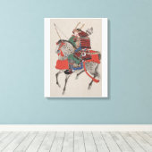Japanse samoerai krijger op paard Print Canvas Kun (Insitu (Houten vloer))