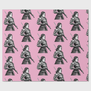 Japanse samoerai krijger - vrouw cadeaupapier
