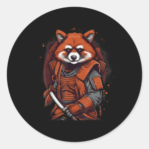 Japanse samoerai rode panda ronde sticker