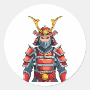 Japanse samoerai ronde sticker