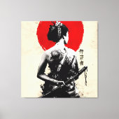 Japanse Samurai Abstract Verretched Canvas afdrukk (Voorkant)