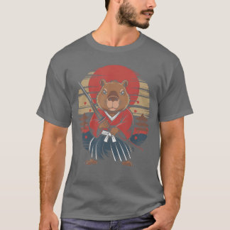 Japanse Samurai Capybara grappig T-shirt