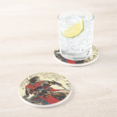 Japanse Samurai Cool Oriental Classic Warrior Art Zandsteen Onderzetter (Zijkant)