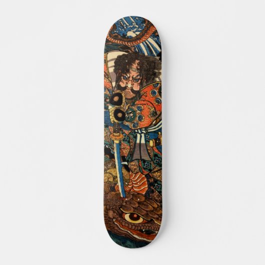 Japanse Samurai doodt een enorme python Skateboard (Voorkant)