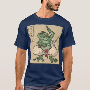 Japanse Samurai Frog Anime Manga DarkAcademia Vin T-shirt