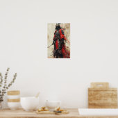 Japanse Samurai Full Body Portret Print (Keuken)