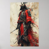 Japanse Samurai Full Body Portret Print (Voorkant)