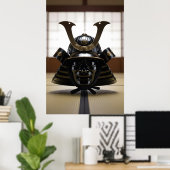 Japanse Samurai Helm Poster (Thuiskantoor)
