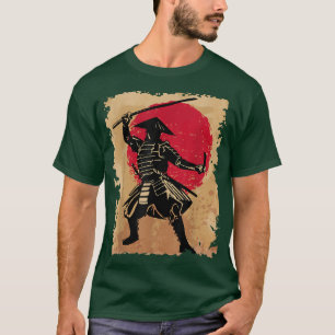 Japanse Samurai in Pet Bushido Rising Sun Japan W T-shirt