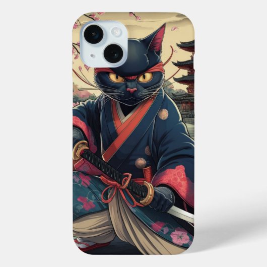 Japanse Samurai Kat Kimono Katana  Case-Mate iPhone Case (Achterkant)