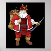 Japanse Samurai-kerstman kerstman Santa Claus Poster (Voorkant)