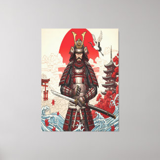 Japanse Samurai Krijger Canvas Afdruk