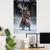 Japanse Samurai Krijger Poster (Thuiskantoor)