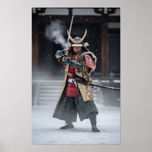 Japanse Samurai Krijger Poster (Voorkant)