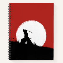 Japanse Samurai Krijger Silhouet Zon Spiraal Niet