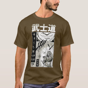 Japanse Samurai Manga Warrior Fighting Shuriken W T-shirt