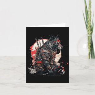 Japanse Samurai Ninja Dog Kawaii Tattoo Graphic Kaart