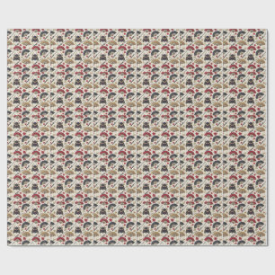 Japanse Samurai-pantser en Katana-ontwerp patroon Cadeaupapier