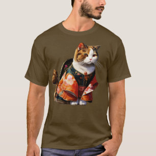 Japanse Samurai Sphynx Cat Cherry blossom Cat Kit T-shirt