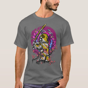 Japanse Samurai  Vaporwave Cherry Blossom  T-shirt
