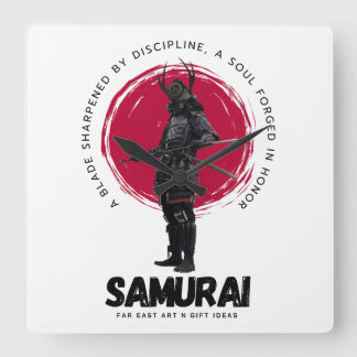 Japanse Samurai wandklok Vierkante Klok