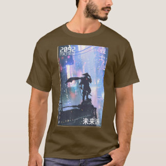 Japanse Samurai Warrior Aesthetische Futurist Vide T-shirt