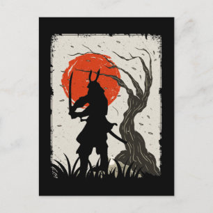 Japanse Samurai Warrior Japanse zwaardvechter Briefkaart
