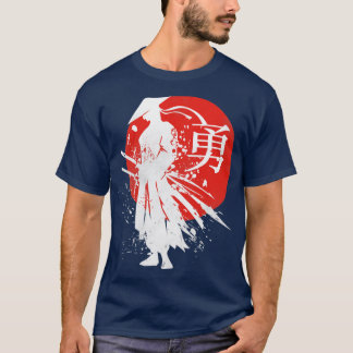 Japanse Samurai Warrior Retro Japan Calligrafie T-shirt