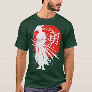 Japanse Samurai Warrior Retro Japan Calligrafie T-shirt