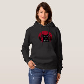  Japanse Samurai zwarte kat Ninja Art Hoodie (Voorkant volledig)