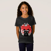 Japanse Samurai zwarte kat T-shirt (Voorkant volledig)