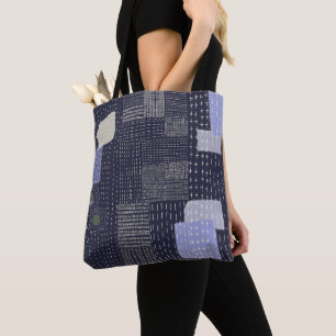 Japanse sashiko steken die patroon nabootsen draagtas