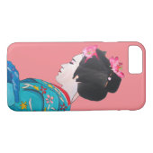 Japanse schattige Geisha-kunst met kersenbloesem Case-Mate iPhone Case (Achterkant (Horizontaal))