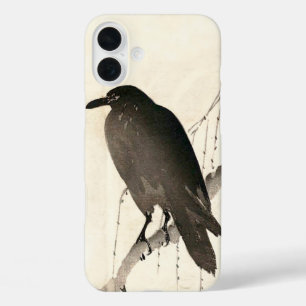 Japanse schets van een raven iPhone 16 plus hoesje