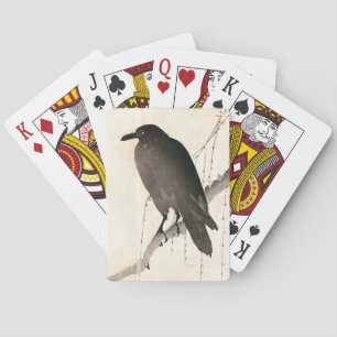 Japanse schets van een raven pokerkaarten