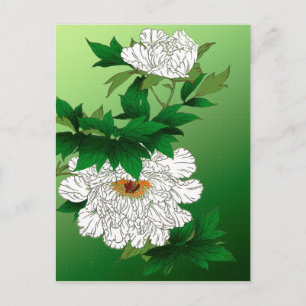  Japanse schets van grote witte pony Briefkaart