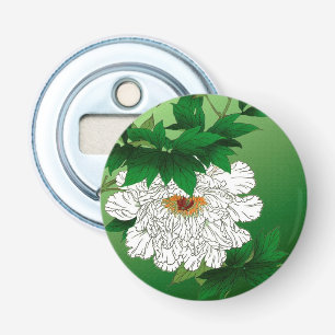 Japanse schets van grote witte pony Button Flesopener