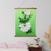  Japanse schets van grote witte pony Hangend Wandkleed (Slaapkamer)