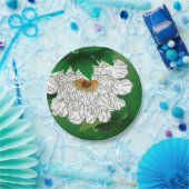  Japanse schets van grote witte pony Papieren Bordje (Feest)