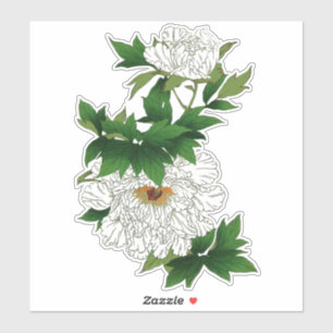  Japanse schets van grote witte pony Sticker