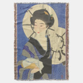 Japanse schoonheid bij het bathouse deken (Voorkant Verticaal)