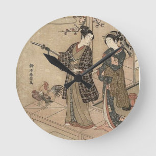 Japanse schoonheid Geisha Lady Woman Maiko Ronde Klok